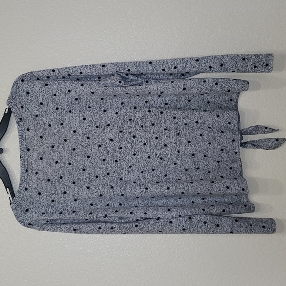 Lucky Brand Grey Polka Dot Tie Front Soft Cardigan XL - Picture 5 of 8